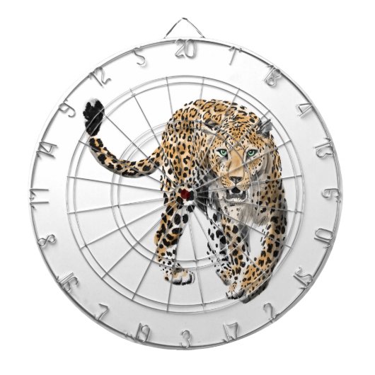 waterverf luipaard oerwoud kat geschilderd diereng dartbord (Voorkant)