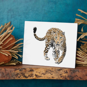 waterverf luipaard oerwoud kat geschilderd diereng fotoplaat