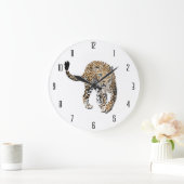 waterverf luipaard oerwoud kat geschilderd diereng grote klok (Huis)