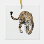 waterverf luipaard oerwoud kat geschilderd diereng keramisch ornament (Voorkant)