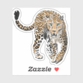 waterverf luipaard oerwoud kat geschilderd diereng sticker (Vel)