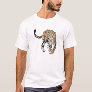 waterverf luipaard oerwoud kat geschilderd diereng t-shirt