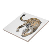 waterverf luipaard oerwoud kat geschilderd diereng tegeltje (Zijkant)