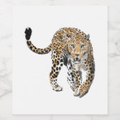 waterverf luipaard oerwoud kat geschilderd diereng wijn etiket (Enkel label)