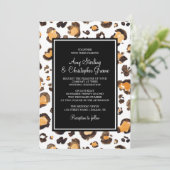 Waterverf Luipaard print & chique strepen | Bruilo Kaart (Staand voorkant)