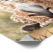 Waterverf Luipaard voor Kinderkamer Decor Poster (Hoek)