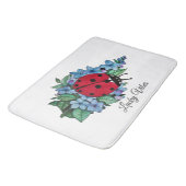 Waterverf luivogel met blauwe wilde bloemen badmat (Gekanteld)