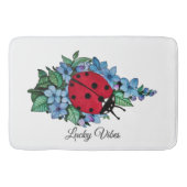 Waterverf luivogel met blauwe wilde bloemen badmat (Voorkant)