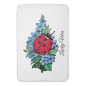 Waterverf luivogel met blauwe wilde bloemen badmat (Voorkant Verticaal)