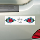 Waterverf luivogel met blauwe wilde bloemen bumpersticker (Op auto)