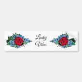 Waterverf luivogel met blauwe wilde bloemen bumpersticker (Voorkant)