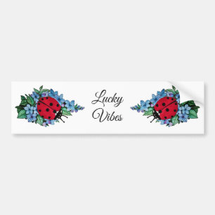 Waterverf luivogel met blauwe wilde bloemen bumpersticker
