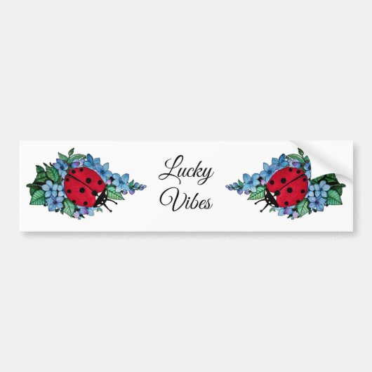 Waterverf luivogel met blauwe wilde bloemen bumpersticker (Voorkant)