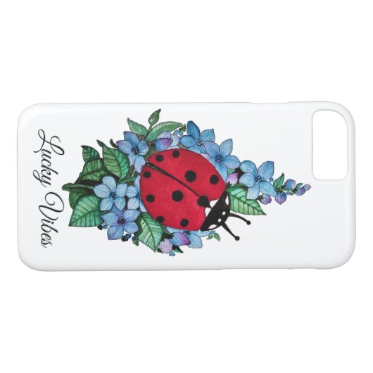 Waterverf luivogel met blauwe wilde bloemen Case-Mate iPhone case (Achterkant (Horizontaal))