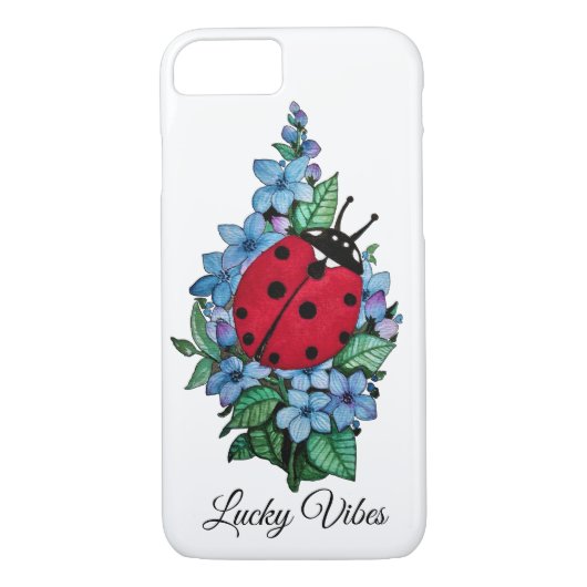 Waterverf luivogel met blauwe wilde bloemen Case-Mate iPhone case (Achterkant)