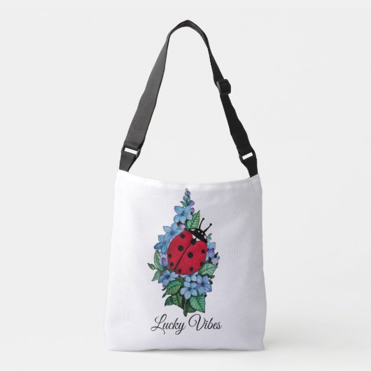 Waterverf luivogel met blauwe wilde bloemen crossbody tas (Voorkant)
