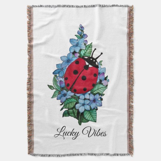 Waterverf luivogel met blauwe wilde bloemen deken (Voorkant Verticaal)