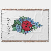 Waterverf luivogel met blauwe wilde bloemen deken (Voorkant)