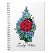 Waterverf luivogel met blauwe wilde bloemen notitieboek (Voorkant)