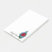 Waterverf luivogel met blauwe wilde bloemen post-it® notes (Schuin)