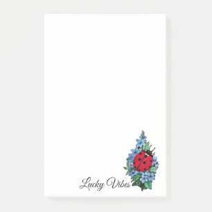 Waterverf luivogel met blauwe wilde bloemen post-it® notes