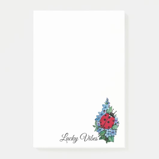 Waterverf luivogel met blauwe wilde bloemen post-it® notes (Voorkant)