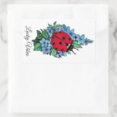 Waterverf luivogel met blauwe wilde bloemen rechthoekige sticker (Tas)