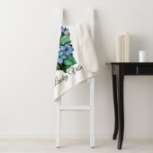 Waterverf luivogel met blauwe wilde bloemen sherpa deken (In situ)