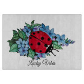 Waterverf luivogel met blauwe wilde bloemen snijplank (Voorkant)