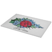 Waterverf luivogel met blauwe wilde bloemen snijplank (Hoek)