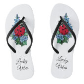 Waterverf luivogel met blauwe wilde bloemen teenslippers (Voetbed)