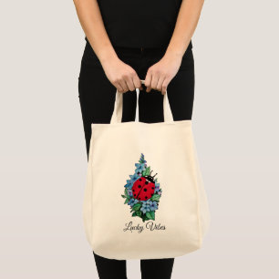 Waterverf luivogel met blauwe wilde bloemen tote bag