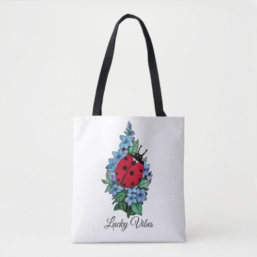 Waterverf luivogel met blauwe wilde bloemen tote bag (Voorkant)