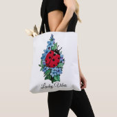 Waterverf luivogel met blauwe wilde bloemen tote bag (Dichtbij)