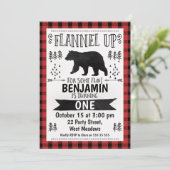 Waterverf Lumberjack 1e Verjaardag Uitnodiging (Staand voorkant)