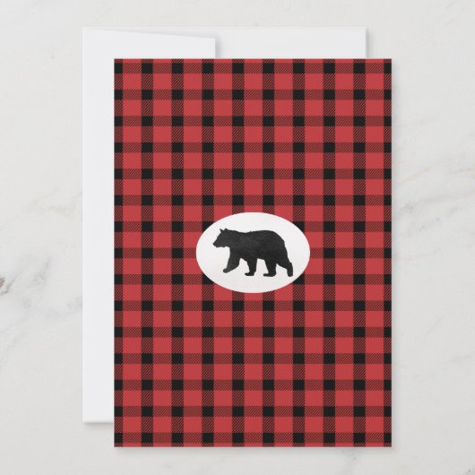 Waterverf Lumberjack 1e Verjaardag Uitnodiging (Achterkant)