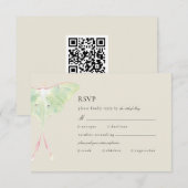 Waterverf Luna Moth Wedding RSVP Kaartje (Voorkant / Achterkant)