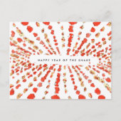 Waterverf Lunar New Year Chinese Lunar Feestdagenkaart (Voorkant)