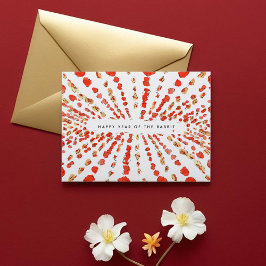 Waterverf Lunar New Year Chinese Lunar Feestdagenkaart