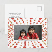 Waterverf Lunar New Year Foto Chinese Lunar Feestdagenkaart (Voorkant / Achterkant)