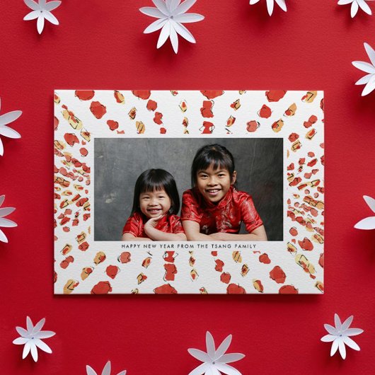 Waterverf Lunar New Year Foto Chinese Lunar Feestdagenkaart