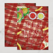 Waterverf Lunch Brunch Food Restaurant Party Kaart (Voorkant / Achterkant)