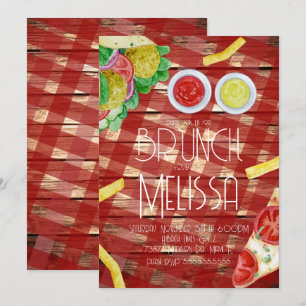 Waterverf Lunch Brunch Food Restaurant Party Kaart