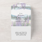 Waterverf Lupine en Berg All In One Uitnodiging (Buitenkant)