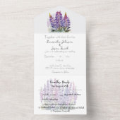 Waterverf Lupine en Berg All In One Uitnodiging (Binnen)