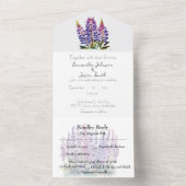 Waterverf Lupine en Berg All In One Uitnodiging (Binnen)