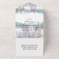 Waterverf Lupine en Berg