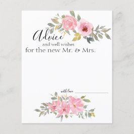 Waterverf Lush Blush Pink Floral Advice Kaart