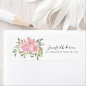 Waterverf Lush Blush Pink Floral Etiket (Insitu)