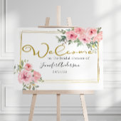 Waterverf Lush Blush Pink Floral Shower Poster